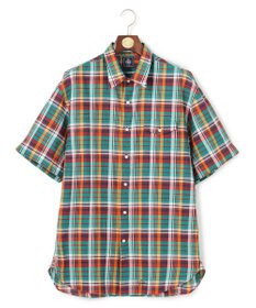 J.PRESS MEN 【J.PRESS ORIGINALS】Indian Madras Regular half Sleeve Shirt / Baggy-Fit