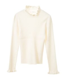 Green Parks ・ｓｗｉｎｇ　ｂｙ　フリルハイネックリブニット