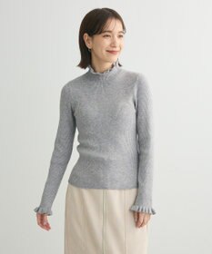 Green Parks ・ｓｗｉｎｇ　ｂｙ　フリルハイネックリブニット