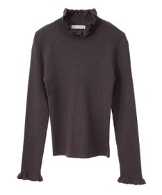 Green Parks ・ｓｗｉｎｇ　ｂｙ　フリルハイネックリブニット