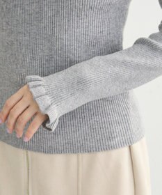 Green Parks ・ｓｗｉｎｇ　ｂｙ　フリルハイネックリブニット