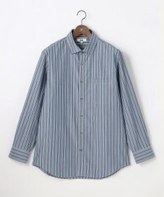 JOSEPH ABBOUD 【キングサイズ・シルク混・上質】シルクコットンストライプ シャツ