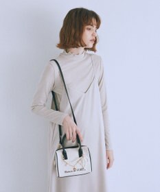 Maison de FLEUR チャーム付きキャンバスボストンバッグ