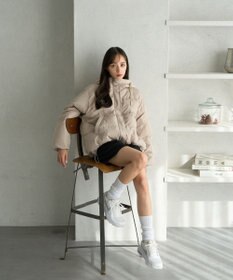 earth music&ecology フーディーパファーブルゾン