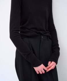 ATON SILK BLENDED CIRCULAR RIB | クルー＆ポロレイヤードプルオーバー