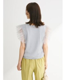 Green Parks ・swing by チュールレイヤーノースリーブニット