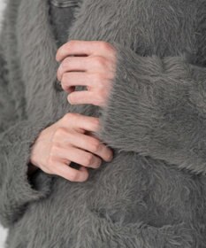 WEGO 【2025秋冬新作/ユニセックス着用ITEM/SMLサイズ展開】フェザーニットカーディガン