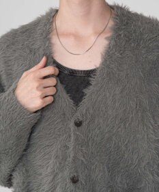 WEGO 【2025秋冬新作/ユニセックス着用ITEM/SMLサイズ展開】フェザーニットカーディガン