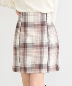earth music&ecology コットンツイルチェックミニスカート