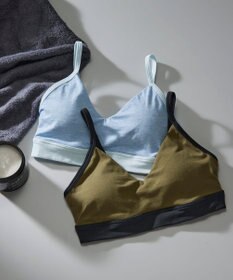 une nana cool 綿ベア天竺 カラーブロッキング ノンワイヤーブラジャー