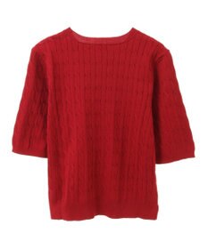 AMERICAN HOLIC ケーブル５分袖ニットプルオーバー