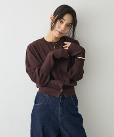 CRAFT STANDARD BOUTIQUE ロング袖リブコンパクトニットカーディガン