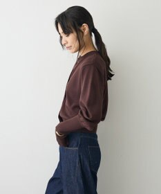 CRAFT STANDARD BOUTIQUE ロング袖リブコンパクトニットカーディガン