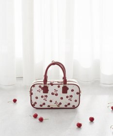 Maison de FLEUR チェリー柄ボストンバッグ