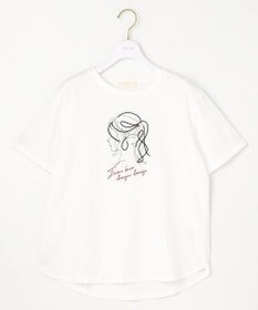 ANY SIS L 線画×刺繍ロゴ Tシャツ
