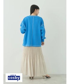 earth music&ecology Ｃｏｓｂｙ×ｅａｒｔｈ　配色ステッチロングＴシャツ