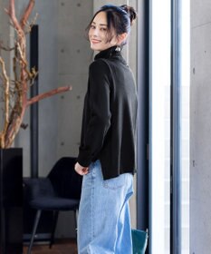 Tiaclasse L 【洗える】もっちり柔らかいリブタートルプルオーバーニット