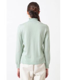 DAKS キュプラ混ハイネックプルオーバー ミニフリル