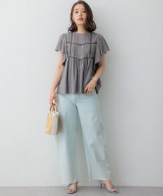 23区 S 【SLOW/一部店舗限定】ブライトリネン デザイン ブラウス