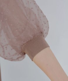 Tiaclasse L 【洗える】ドットチュールニットチュニック