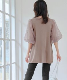 Tiaclasse L 【洗える】ドットチュールニットチュニック