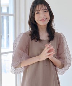 Tiaclasse L 【洗える】ドットチュールニットチュニック