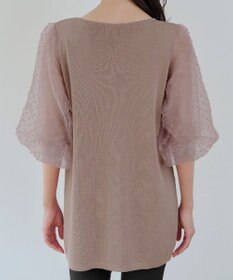 Tiaclasse L 【洗える】ドットチュールニットチュニック