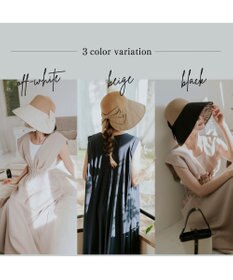 MOONBAT 【遮光100%/UPF50%＋/UVカット】洗えるバックリボン ブレードパラソルハット 手洗いOK/サイズ調整可能/吸水速乾/遮熱