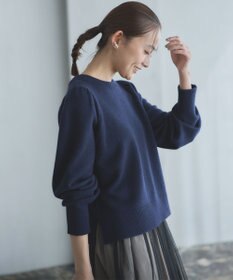 組曲 【8色展開・前後着用可】ウールカシミヤミックス パフスリーブ ニット