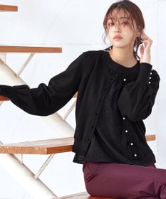 Tiaclasse 【洗える】2WAYパール釦カーディガン