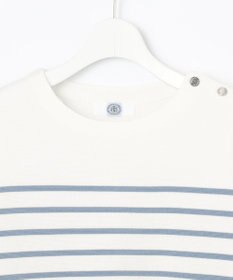 J.PRESS LADIES L 【洗える】Cotton Acetate パネルボーダー プルオーバー ニット