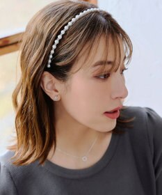 Tiaclasse パールストーンカチューシャ