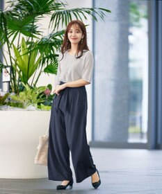 Tiaclasse L 【洗える】シアースリーブニットトップス