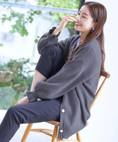 Tiaclasse 【洗える】袖先フリルミドル丈カーディガン