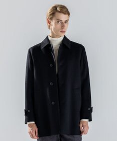 JOSEPH HOMME 【新素材】ライトウールシャギー　ステンカラーコート ブラック系