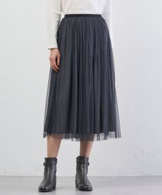 J.PRESS LADIES 【2way】リバーシブル チュール スカート ネイビー系