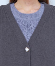 Tiaclasse 【洗える】袖先フリルミドル丈カーディガン