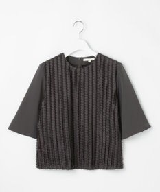 自由区 【セットアップ対応・洗える】フリンジジャガード ブラウス