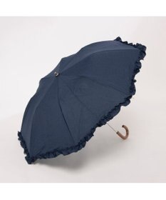 UNBILLION カシュネ cachenez / シャンブレーフリルトップレス2段折りたたみ傘