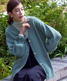 Tiaclasse 【洗える】袖先フリルミドル丈カーディガン