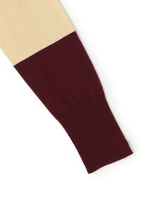 BEIGE， CHLOR / ウールシルク配色クルーネックニット