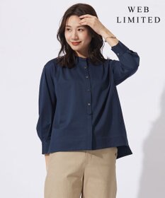 J.PRESS LADIES 【WEB限定カラーあり】ストライプジャカード バンドカラー カットソー