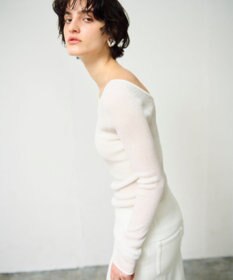 GRACE CONTINENTAL ラメシアーリブニットトップ