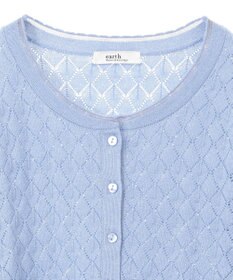 earth music&ecology シアースカラップ透かし編みカーディガン