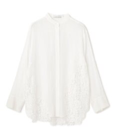 BEIGE， GALENA / コットンレースバンドカラーシャツ