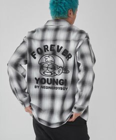 WEGO 【ユニセックス着用ITEM】グラフィックオンブレチェックシャツ（LS）