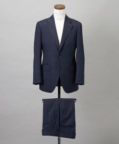 GOTAIRIKU 横に伸びる【TasmaniaWool/タマニアウール】ストレッチ スーツ__ネイビー格子柄