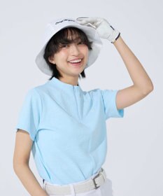 FILA GOLF／marie claire 【FILA GOLF】 チェッカーフラッグ柄エンボス半袖シャツ