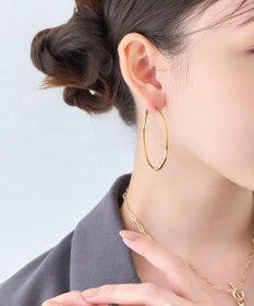 Phoebe 【金属アレルギー対応】ライトフープピアス　ゴールド/ステンレス/大振り