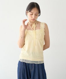 earth music&ecology 【2WAY/紐取り外し可能】総レースホルターネックキャミソール